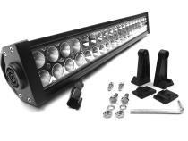 20 Inch LED Light Bar Straight Dbl Row Chrome Series Combo Flood/Beam 120W Dt Harness 79900 10,800 Lumens Top Gun Customz