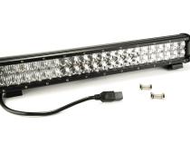 20 Inch LED Light Bar Straight Dbl Row Chrome Series Combo Flood/Beam 120W Dt Harness 79900 10,800 Lumens Adjustable Base Mounts Top Gun Customz