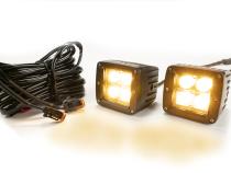 2 Inch Square Cube Cree LED Lights Pair Chrome Series White/Amber With Harness 79903 Top Gun Customz