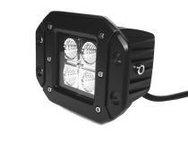 3 Inch Square Flush Mount Cree Flood Beam LED Lights Pair Chrome Series With Harness 79903 Top Gun Customz