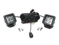 3 Inch Square Cube Cree Spot Beam LED Lights Pair Chrome Series With Harness 79903 Top Gun Customz