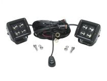 3 Inch Square Cube Cree Spot Beam LED Lights Pair Black Series With Harness 79903 Top Gun Customz