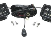 3 Inch Square Cube Cree Spot Beam LED Lights Pair Black Series With Harness 79903 Top Gun Customz