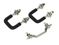 Jeep CJ Windshield Tie Down Kit 55-86 CJ Polished Silver Kentrol