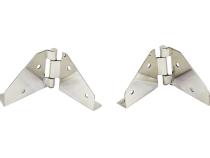 Jeep CJ/YJ Windshield Hinge No Mirror Holes Pair  76-95 CJ and Wrangler YJ Polished Silver Kentrol